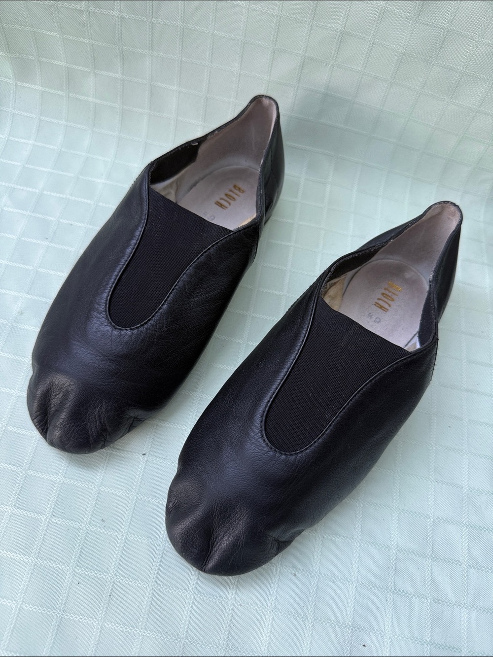 Vintage Bloch Black Leather Slip-On Dance Shoes